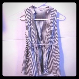 Striped shirt perfect cover up for the beach.